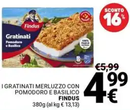 Supermercati Gulliver I gratinati merluzzo con pomodoro e basilico FINDUS offerta