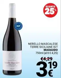 Supermercati Gulliver Nerello mascalese terre siciliane igt MADAUDO offerta