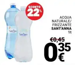 Supermercati Gulliver Acqua naturale/ frizzante SANT'ANNA offerta