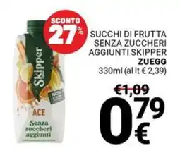 Supermercati Gulliver Senza zuccheri aggiunti skipper ZUEGG offerta