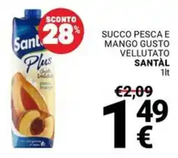 Supermercati Gulliver Succo pesca e mango gusto vellutato SANTAL offerta