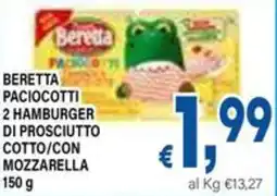 DEM Beretta paciocotti 2 hamburger di prosciutto cotto/con mozzarella offerta