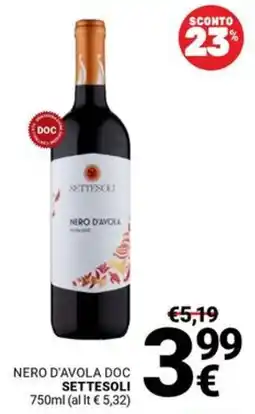 Supermercati Gulliver Nero d'avola doc SETTESOLI offerta