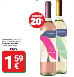 Supermercati Gulliver Vino bianco/rosato ifrizzante allegro I CANTINE RASORE offerta