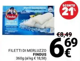 Supermercati Gulliver Filetti di merluzzo FINDUS offerta