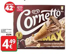 Supermercati Gulliver 6 cornetti max ALGIDA offerta