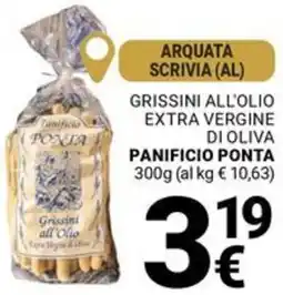 Supermercati Gulliver Grissini all'olio extra vergine di oliva PANIFICIO PONTA offerta