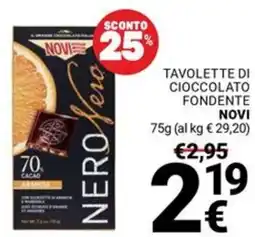 Supermercati Gulliver Tavolette di cioccolato fondente NOVI offerta