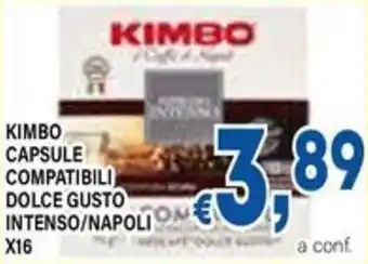 DEM Kimbo capsule compatibili dolce gusto intenso/napoli offerta
