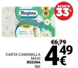 Supermercati Gulliver Carta camomilla maxi REGINA 6pz offerta