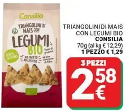 Supermercati Gulliver Triangolini di mais con legumi bio CONSILIA offerta