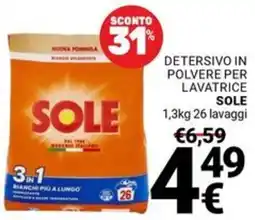 Supermercati Gulliver Detersivo in polvere per lavatrice SOLE offerta