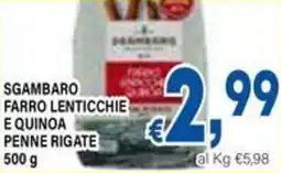 DEM Sgambaro farro lenticchie e quinoa penne rigate offerta
