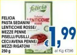 DEM Felicia pasta sedanini lenticchie rosse/ mezze penne piselli/fusilli ceci/avena penne mezzi rigatoni offerta