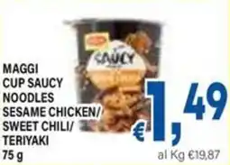 DEM Maggi cup saucy noodles sesame chicken/ sweet chili/ teriyaki offerta