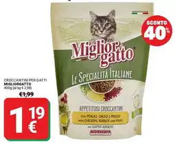 Supermercati Gulliver Croccantini per gatti MIGLIORGATTO offerta