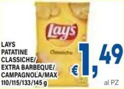 DEM Lays patatine classiche extra barbeque/ campagnola/max offerta