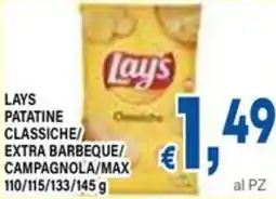DEM Lays patatine classiche extra barbeque/ campagnola/max offerta