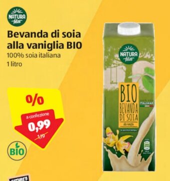 ALDI Natura Felice Bevanda di Soia Alla Vaniglia Bio 1 litro offerta