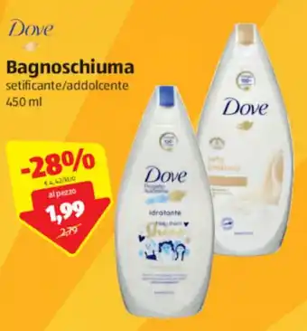 ALDI Dove Bagnoschiuma Setificante/Addolcente 450ml offerta