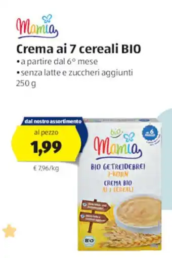 ALDI Mamia Crema ai 7 Cereali Bio 250 g offerta