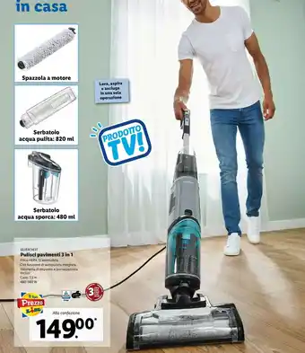 Lidl Pulisci pavimenti 3 in 1 offerta