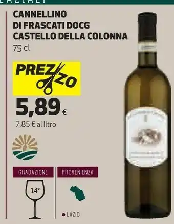 Ipercoop Cannellino di frascati docg castello della colonna offerta