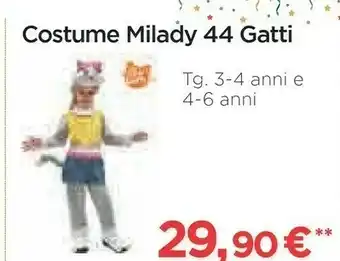 Ipercoop Costume milady 44 gatti offerta