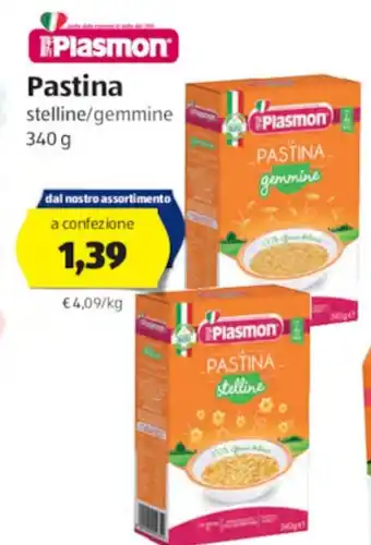 ALDI Plasmon Pastina Stelline/Gemmine 340 g offerta