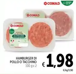 Spazio Conad Hamburger di pollo o tacchino offerta