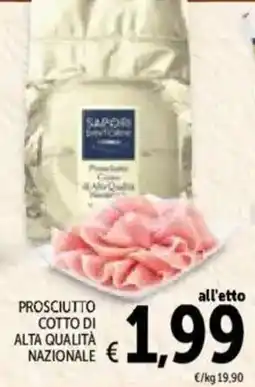 Spazio Conad Sapori prosciutto cotto di alta qualità nazionale offerta