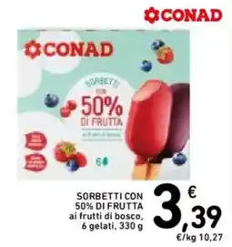 Spazio Conad Conad sorbetti con 50% di frutta offerta