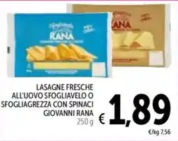 Spazio Conad Lasagne fresche all'uovo sfogliavelo o sfogliagrezza con spinaci giovanni RANA offerta