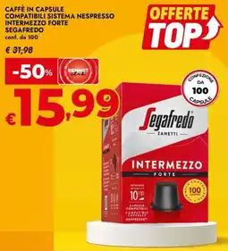 Bennet Caffè in capsule compatibili sistema nespresso intermezzo forte SEGAFREDO offerta
