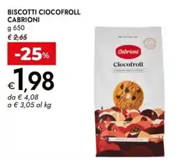 Bennet Biscotti ciocofroll CABRIONI offerta