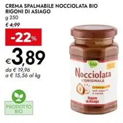 Bennet Crema spalmabile nocciolata bio RIGONI DI ASIAGO offerta