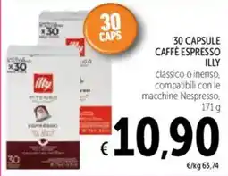 Spazio Conad 30 capsule caffè espresso ILLY offerta