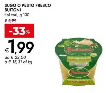 Bennet Sugo o pesto fresco BUITONI offerta