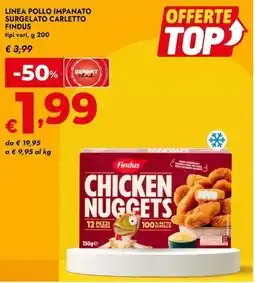 Bennet Linea pollo impanato surgelato carletto FINDUS offerta