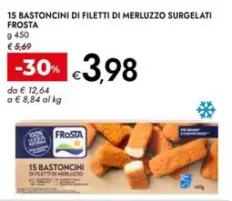 Bennet 15 bastoncini di filetti di merluzzo surgelati FROSTA offerta