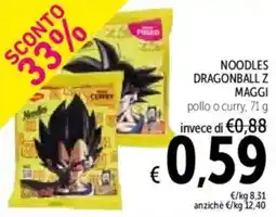 Spazio Conad Noodles dragonball Z MAGGI offerta