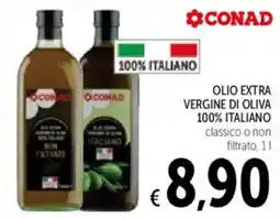 Spazio Conad Conad olio extra vergine di oliva 100% italiano offerta