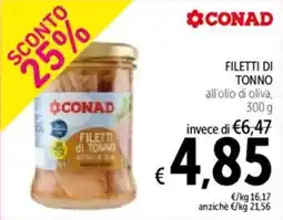 Spazio Conad Conad filetti di tonno offerta