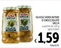 Spazio Conad Olivoli verdi intere o snocciolate SACLA offerta