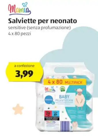 ALDI Mamia Salviette per Neonato 4 x 80 pezzi offerta