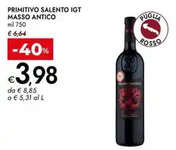 Bennet Primitivo salento igt masso antico offerta