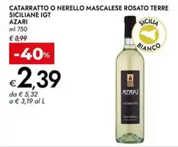 Bennet Catarratto o nerello mascalese rosato terre siciliane igt AZARI offerta