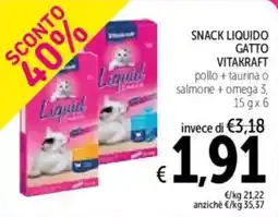 Spazio Conad Snack liquido gatto VITAKRAFT offerta
