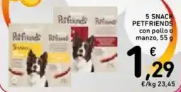 Spazio Conad Conad 5 snack petfriends offerta