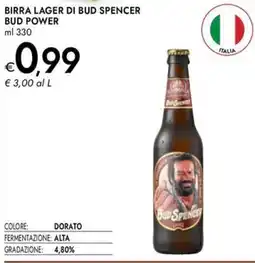 Bennet Birra lager di bud spencer BUD POWER offerta